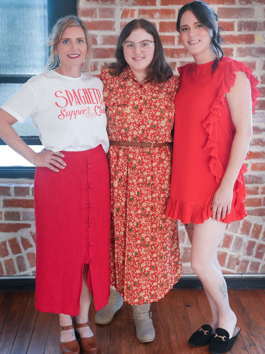 Steph celebrating Lily's twentieth birthday with Lily and a friend